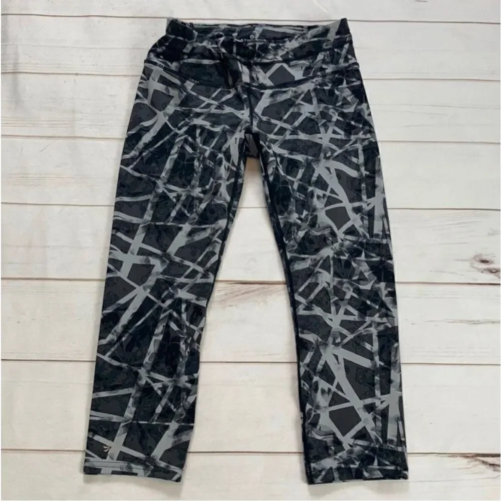 Athleta Floral Geo Sonar Leggings Slate Gray Size Small